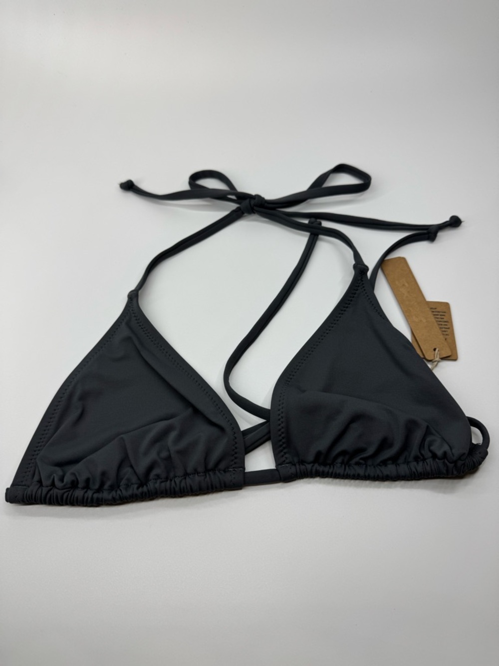 Skims Recycled Swim Triangle Top NWT Gunmetal Large